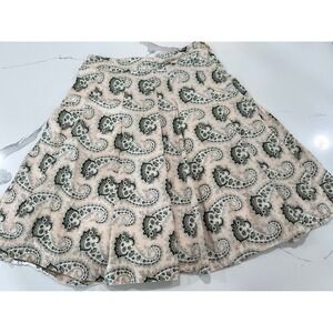 Noa Noa Miss Barbary Pink Green Paisley Pleated A-Line Skirt XS Boho Vtg